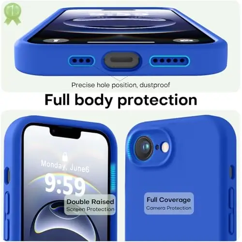 LOVE 3000 iPhone 16e uchun mo'ljallangan g'ilof, [Yumshoq tirnalishga qarshi mikrofiber astarli] Premium silikon zarbaga chidamli himoya telefon g'ilofi erkaklar ayollar qizlar 6,1