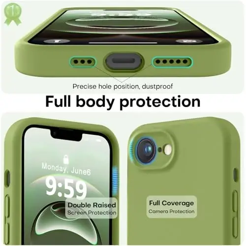 LOVE 3000 iPhone 16e uchun mo'ljallangan g'ilof, yuqori sifatli silikon [Yumshoq tirnalishga qarshi mikrofiber astar] Zarbadan himoya qiluvchi telefon g'ilofi erkaklar ayollar qizlar uchun 6.1