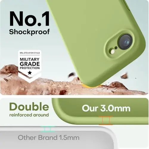 LOVE 3000 iPhone 16e uchun mo'ljallangan g'ilof, yuqori sifatli silikon [Yumshoq tirnalishga qarshi mikrofiber astar] Zarbadan himoya qiluvchi telefon g'ilofi erkaklar ayollar qizlar uchun 6.1