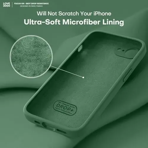LOVE 3000 iPhone 16e uchun mo'ljallangan g'ilof, yuqori sifatli silikon, [yumshoq tirnalishga qarshi mikrofiber astar] zarbga chidamli himoya telefon g'ilofi erkaklar ayollar qizlar 6.1