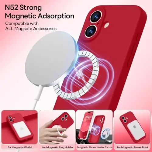 LOVE 3000 iPhone 17 G‘ilof uchun mo‘ljallangan, Premium Silikon [Magsafe bilan mos keladi] [Yumshoq tirnalishga qarshi mikrofiber astar] Erkaklar va ayollar uchun zarbaga chidamli himoya telefon g‘ilofi 6.3