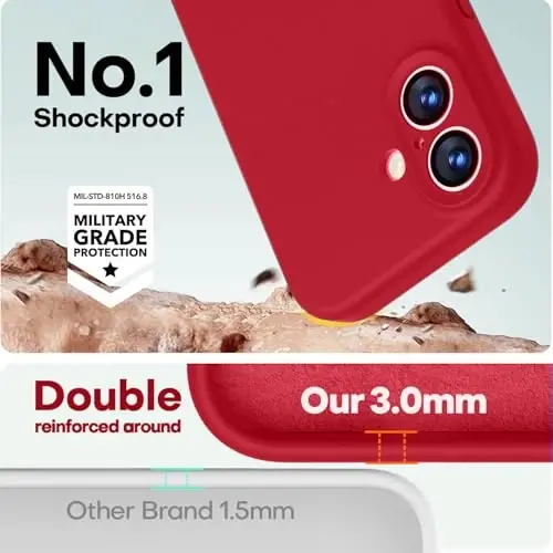 LOVE 3000 iPhone 17 G‘ilof uchun mo‘ljallangan, Premium Silikon [Magsafe bilan mos keladi] [Yumshoq tirnalishga qarshi mikrofiber astar] Erkaklar va ayollar uchun zarbaga chidamli himoya telefon g‘ilofi 6.3
