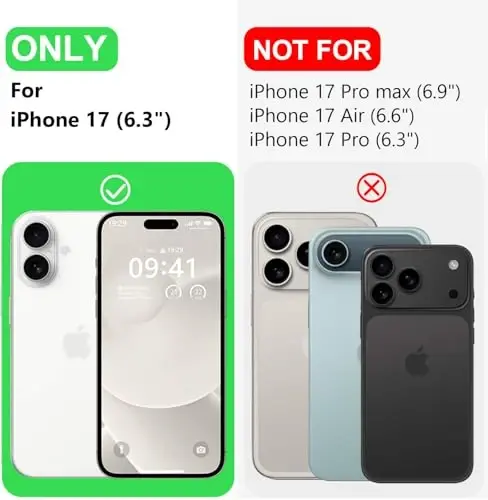 LOVE 3000 iPhone 17 Kılıf için Tasarlandı, Premium Silikon [Magsafe ile Uyumlu] [Yumuşak Çizilmez Mikrofiber Astar] Erkekler Kadınlar için Darbeye Dayanıklı Koruyucu Telefon Kılıfı 6.3