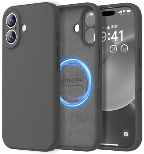 LOVE 3000 Designed for iPhone 17 Case, Premium Silicone [Compatible with Magsafe][Soft Anti-Scratch Microfiber Lining] Shockproof Protective Phone Case for Men Women 6.3