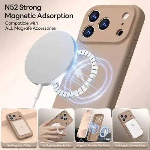 LOVE 3000 iPhone 17 Pro Kılıf İçin Tasarlandı, Premium Silikon [Magsafe ile Uyumlu][Yumuşak Çizilmez Mikrofiber Astar] Erkekler Kadınlar İçin Darbeye Dayanıklı Koruyucu Telefon Kılıfı 6.3