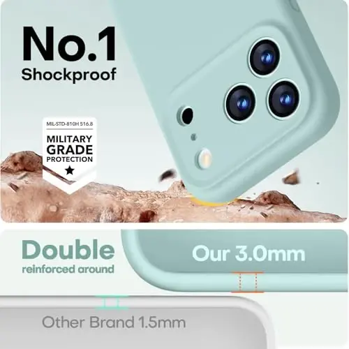 LOVE 3000 Designed for iPhone 17 Pro Case, Premium Silicone [Compatible with Magsafe][Soft Anti-Scratch Microfiber Lining] Shockproof Protective Phone Case for Men Women 6.3