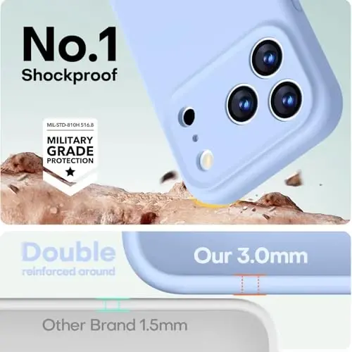 LOVE 3000 iPhone 17 Pro Kılıf için Tasarlandı, Premium Silikon [Magsafe Uyumlu] [Yumuşak Çizilmez Mikrofiber Astar] Erkekler Kadınlar için Darbeye Dayanıklı Koruyucu Telefon Kılıfı 6.3