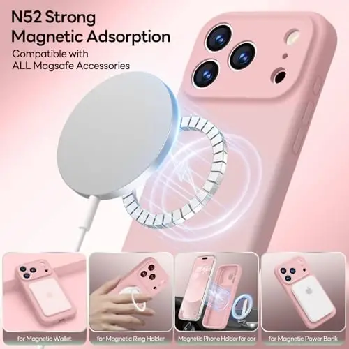 LOVE 3000 iPhone 17 Pro Max G‘ilof uchun mo‘ljallangan, Premium Silikon [Magsafe bilan mos keladi][Yumshoq tirnalishga qarshi mikrofiber astar] Erkaklar va ayollar uchun zarbaga chidamli himoya telefon g‘ilofi 6.9