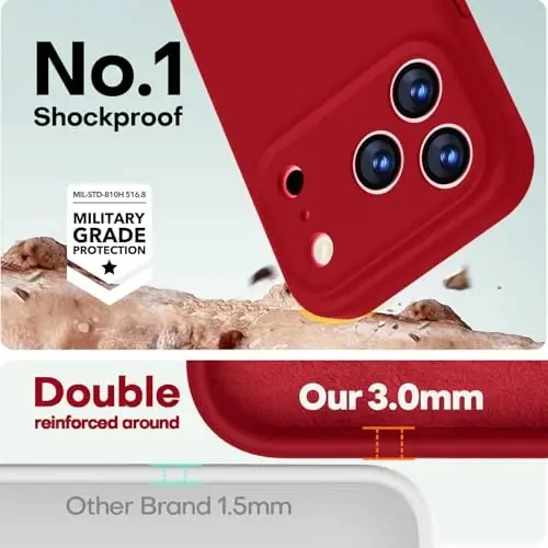 LOVE 3000 iPhone 17 Pro Max G‘ilof uchun mo‘ljallangan, Premium Silikon [Magsafe bilan mos keladi][Yumshoq tirnalishga qarshi mikrofiber astar] Erkaklar va ayollar uchun zarbaga chidamli himoya telefon g‘ilofi 6.9