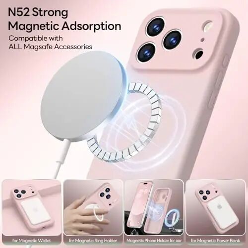 LOVE 3000 Designed for iPhone 17 Pro Max Case, Premium Silicone [Compatible with Magsafe][Soft Anti-Scratch Microfiber Lining] Shockproof Protective Phone Case for Men Women 6.9