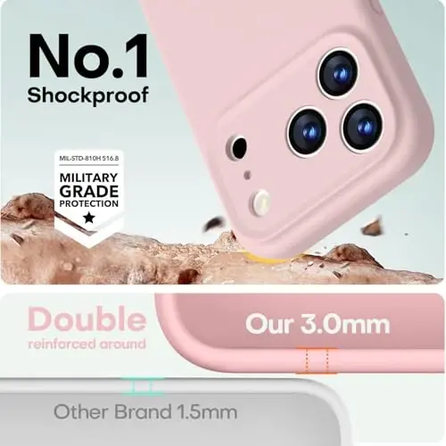LOVE 3000 iPhone 17 Pro Max Kılıf için Tasarlandı, Premium Silikon [Magsafe Uyumlu] [Yumuşak Çizilmez Mikrofiber Astar] Erkekler Kadınlar için Darbeye Dayanıklı Koruyucu Telefon Kılıfı 6.9