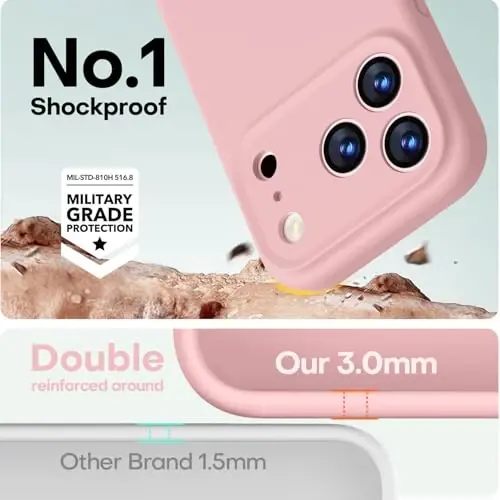 LOVE 3000 iPhone 17 Pro uchun mo'ljallangan g'ilof, Premium Silikon [Magsafe bilan mos keladi][Yumshoq tirnalishga qarshi mikrofola astar] Erkaklar ayollar uchun zarbaga chidamli himoya telefon g'ilofi 6.3