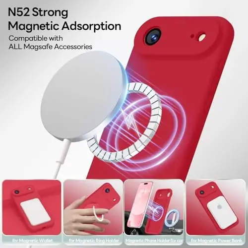 LOVE 3000 iPhone Air Kılıf için Tasarlandı, Birinci Sınıf Silikon [Magsafe ile Uyumlu][Yumuşak Çizilmez Mikrofiber Astar] Erkekler Kadınlar için Darbeye Dayanıklı Koruyucu Telefon Kılıfı 6.5