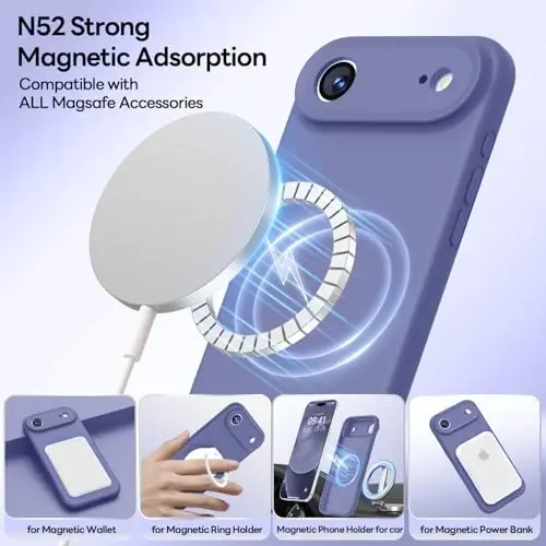 LOVE 3000 Designed for iPhone Air Case, Premium Silicone [Compatible with Magsafe][Soft Anti-Scratch Microfiber Lining] Shockproof Protective Phone Case for Men Women 6.5