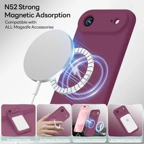 LOVE 3000 iPhone Air Kılıf için Tasarlandı, Birinci Sınıf Silikon [Magsafe ile Uyumlu][Yumuşak Çizilmez Mikrofiber Astar] Erkekler Kadınlar için Darbeye Dayanıklı Koruyucu Telefon Kılıfı 6.5