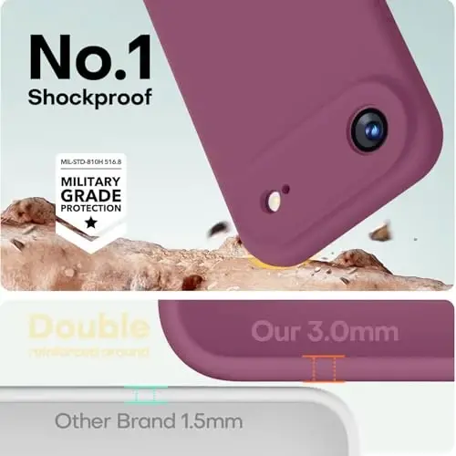 LOVE 3000 iPhone Air Kılıf için Tasarlandı, Birinci Sınıf Silikon [Magsafe ile Uyumlu][Yumuşak Çizilmez Mikrofiber Astar] Erkekler Kadınlar için Darbeye Dayanıklı Koruyucu Telefon Kılıfı 6.5