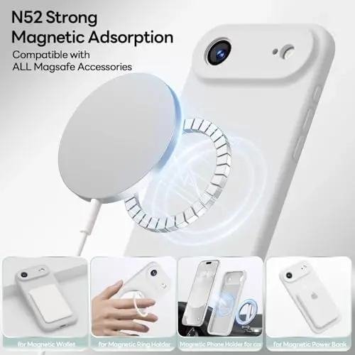 LOVE 3000 iPhone Air Kılıf için Tasarlandı, Premium Silikon [Magsafe ile Uyumlu][Yumuşak Çizilmez Mikrofiber Astar] Erkekler Kadınlar için Darbeye Dayanıklı Koruyucu Telefon Kılıfı 6.5
