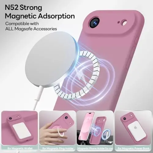 LOVE 3000 iPhone Air Kılıf için Tasarlandı, Premium Silikon [Magsafe ile Uyumlu][Yumuşak Çizilmez Mikrofiber Astar] Erkekler Kadınlar için Darbeye Dayanıklı Koruyucu Telefon Kılıfı 6.5