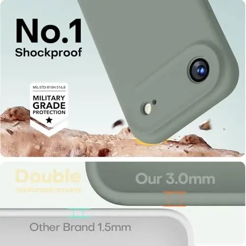 LOVE 3000 iPhone Air Kılıf için Tasarlandı, Premium Silikon [Magsafe Uyumlu] [Yumuşak Çizilmez Mikrofiber Astar] Erkekler ve Kadınlar için Darbeye Dayanıklı Koruyucu Telefon Kılıfı 6.5