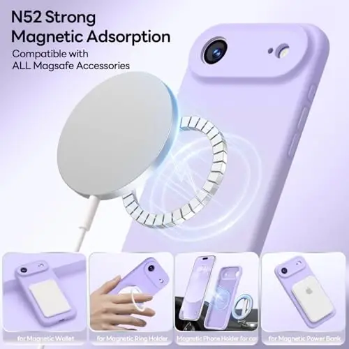 LOVE 3000 Designed for iPhone Air Case, Premium Silicone [Compatible with Magsafe][Soft Anti-Scratch Microfiber Lining] Shockproof Protective Phone Case for Men Women 6.5