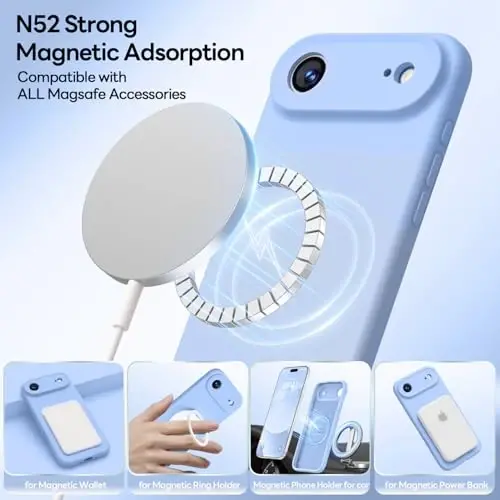 LOVE 3000, iPhone Air Kılıf için Tasarlandı, Premium Silikon [Magsafe Uyumlu][Yumuşak Çizilmez Mikrofiber Astar] Erkekler ve Kadınlar için Darbeye Dayanıklı Koruyucu Telefon Kılıfı 6.5