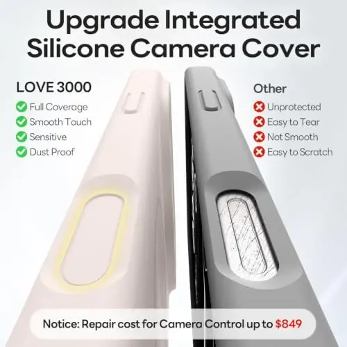 LOVE 3000 Magnetic for iPhone 18 Pro Case Silicone, Stone | Compatible with Magsafe, Camera Protection, Soft Microfiber Lining, Slim Shockproof Protective Case for iPhone 18 Pro - 4