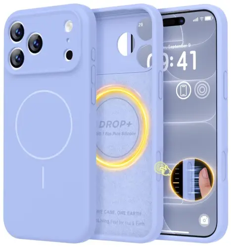 LOVE 3000 Magnetic for iPhone 18 Pro Max Case Silicone, Light Blue | Compatible with Magsafe, Camera Protection, Soft Microfiber Lining, Slim Shockproof Protective Case for iPhone 18 Pro Max - 1