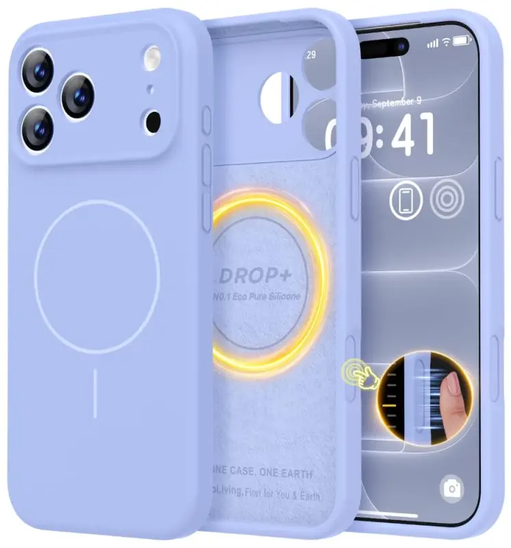 LOVE 3000 Magnetic for iPhone 18 Pro Max Case Silicone, Light Blue | Compatible with Magsafe, Camera Protection, Soft Microfiber Lining, Slim Shockproof Protective Case for iPhone 18 Pro Max - 1
