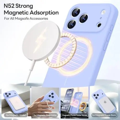 LOVE 3000 Magnetic for iPhone 18 Pro Max Case Silicone, Light Blue | Compatible with Magsafe, Camera Protection, Soft Microfiber Lining, Slim Shockproof Protective Case for iPhone 18 Pro Max - 3
