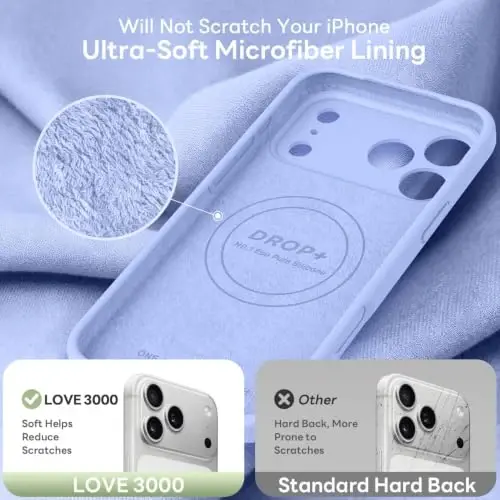 LOVE 3000 Magnetic for iPhone 18 Pro Max Case Silicone, Light Blue | Compatible with Magsafe, Camera Protection, Soft Microfiber Lining, Slim Shockproof Protective Case for iPhone 18 Pro Max - 6