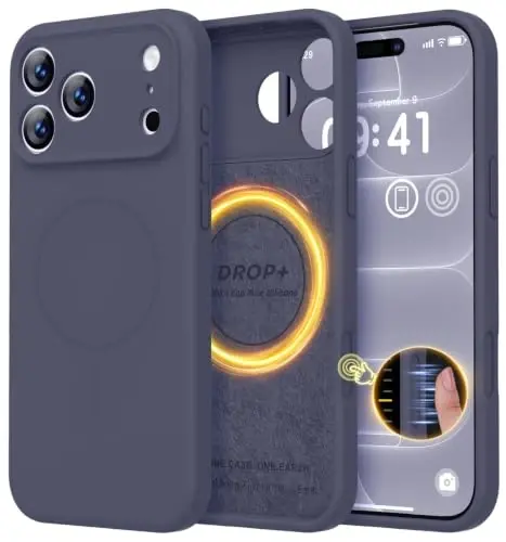 LOVE 3000 Magnetic for iPhone 18 Pro Max Case Silicone, Navy Blue | Compatible with Magsafe, Camera Protection, Soft Microfiber Lining, Slim Shockproof Protective Case for iPhone 18 Pro Max - 1