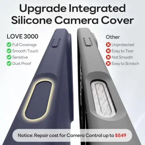 LOVE 3000 Magnetic for iPhone 18 Pro Max Case Silicone, Navy Blue | Compatible with Magsafe, Camera Protection, Soft Microfiber Lining, Slim Shockproof Protective Case for iPhone 18 Pro Max - 4