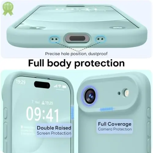 LOVE 3000 Magnetic for iPhone Air Case Premium Silicone, Mint | Compatible with Magsafe, Camera Protection, Soft Microfiber Lining, Slim Shockproof Protective Case for iPhone Air - 6