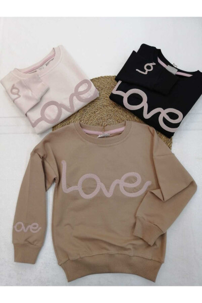 Love Embroidered Girls Sweatshirt 3-6 Years - 3