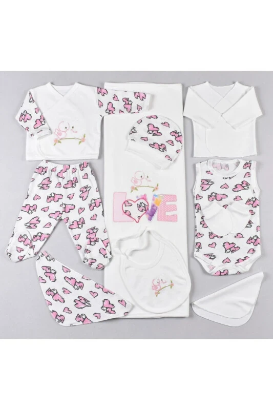 Love Girl 10 Piece Newborn Hospital Discharge Set - PETINO