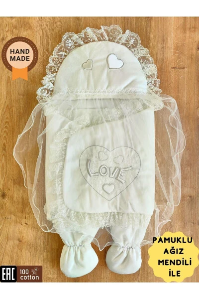 Love Lace Footed Baby Swaddle, Footed Baby Swaddle Blanket, Hospital Discharge Swaddle - TOMUYCUK