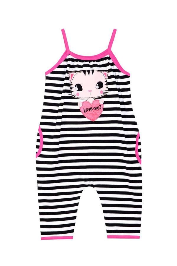 Love Me Striped Cat Sleeveless Jumpsuit for Girls - 18