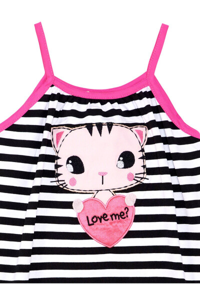 Love Me Striped Cat Sleeveless Jumpsuit for Girls - 20