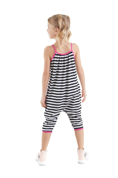 Love Me Striped Cat Sleeveless Jumpsuit for Girls - 12