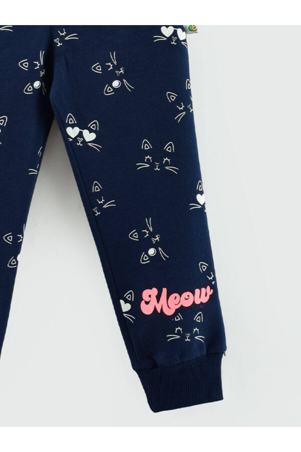 LOVE MEOW Printed Cat Pattern Girls Jogger Pants - 3