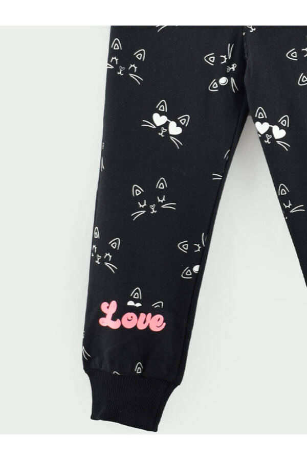 LOVE MEOW Printed Cat Pattern Girls Sweatpants - 5