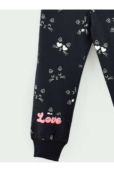 LOVE MEOW Printed Cat Pattern Girls Sweatpants - 2