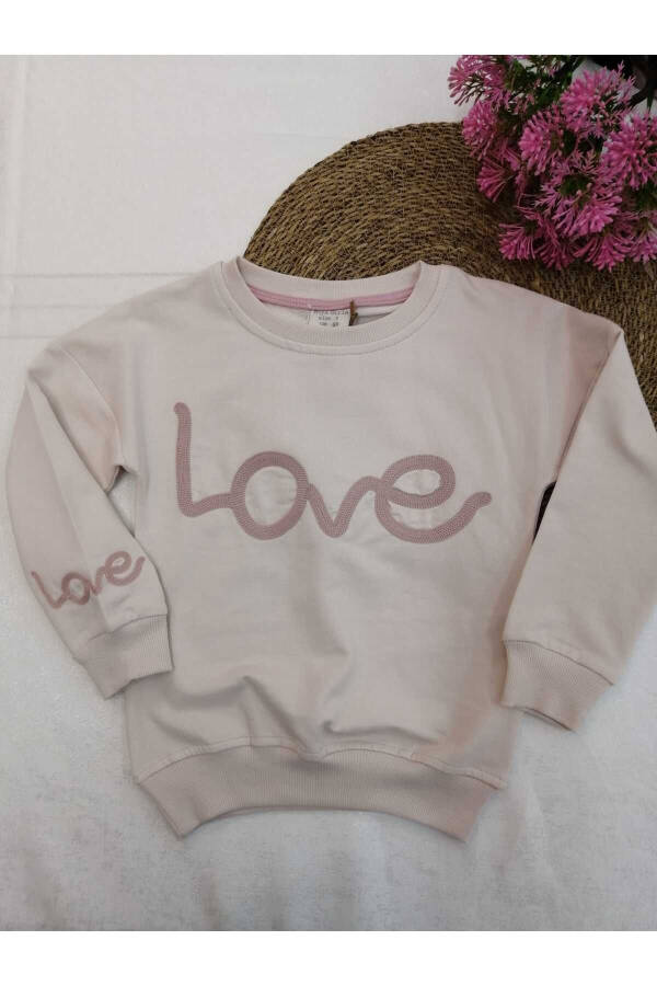 Love Nakışlı Kız Çocuk Sweatshirt 3-6 Yaş - 3