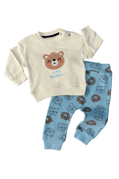 LOVE YOURSELF BABY BOY 2 PIECE SET - 100% Cotton Baby Boy Ribbed 2 Piece Set - ESA BABY