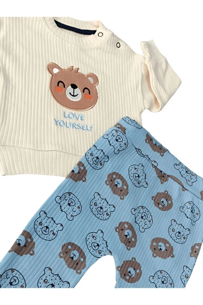 LOVE YOURSELF BABY BOY 2 PIECE SET - 100% Cotton Baby Boy Ribbed 2 Piece Set - 3