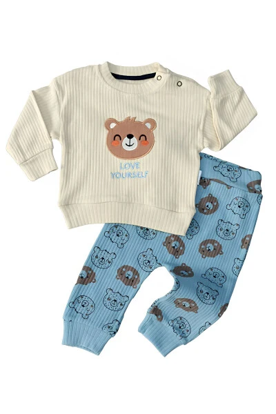 LOVE YOURSELF BABY BOY 2 PIECE SET - 100% Cotton Baby Boy Ribbed 2 Piece Set - 4