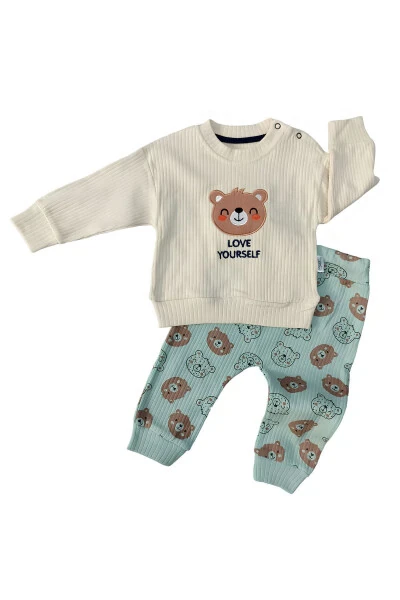 LOVE YOURSELF ERKEK BEBEK 2'Lİ TAKIM-% 100 Paxta E - ESA BABY (1)