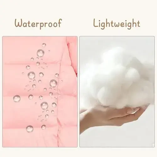 Lovekider Hooded Puffer Jacket for Girls 4-12T Packable Down-Alternative Warm Coat Shiny Outerwear for Kids Winter - 5