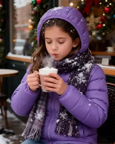 Lovekider Hooded Puffer Jacket for Girls 4-12T Packable Down-Alternative Warm Coat Shiny Outerwear for Kids Winter - 4