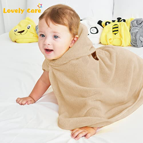 Lovely Care 3 Pack Baby Hooded Bath Towel with 24 Count Washcloth Sets for Newborns Infants & Toddlers, Boys & Girls - Baby Registry Search Essentials Item - Cattle, Koala, Hippo - 5